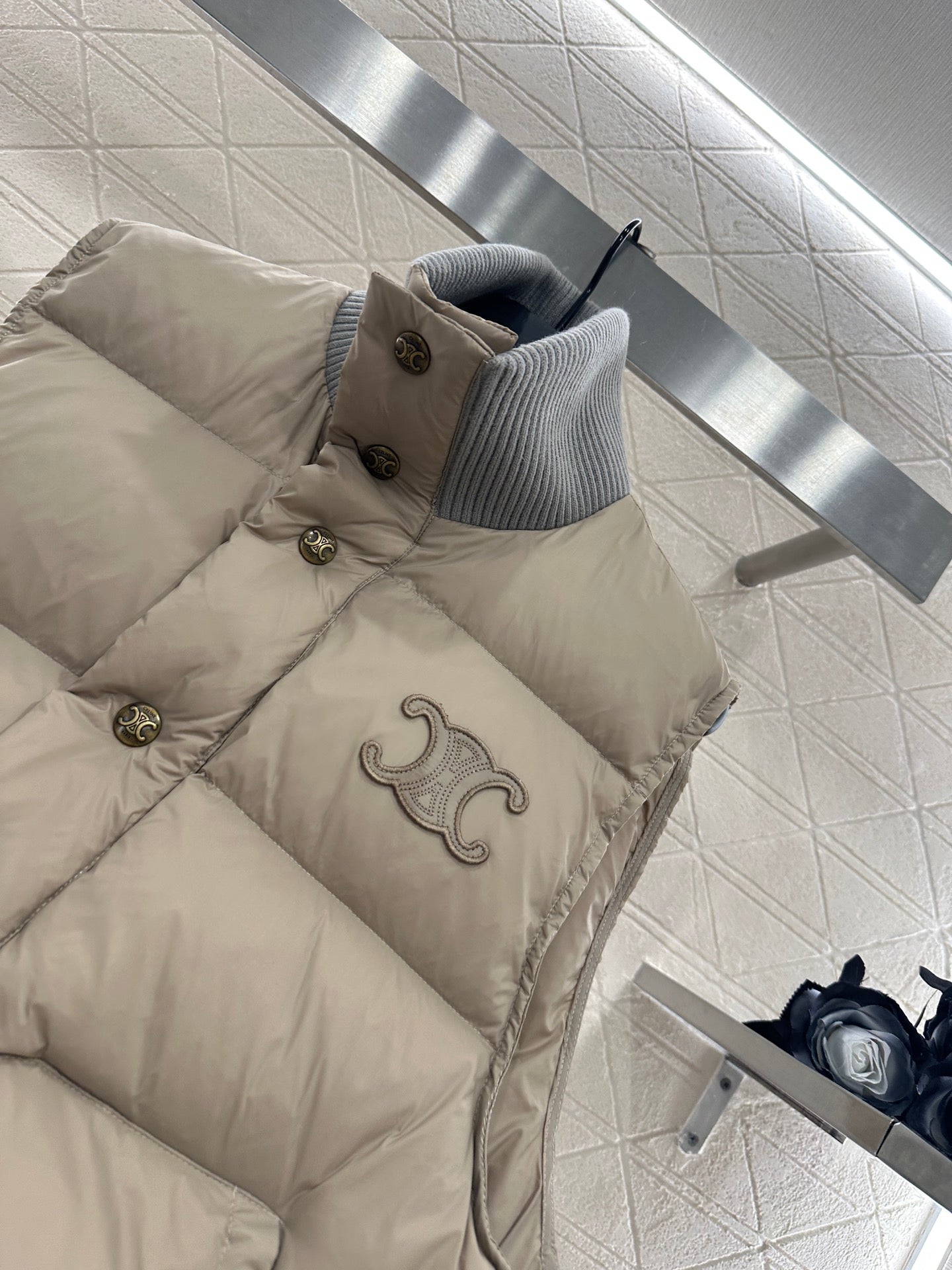 Ce 25 Wool Stand Collar Padded Vest