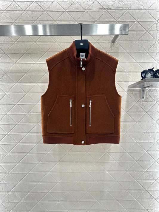 He 25 Cashmere pilot vest jacket