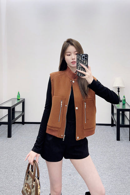 He 25 Cashmere pilot vest jacket