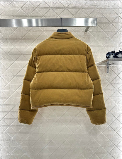 Mon 25 Rectangular embossed stand collar down jacket