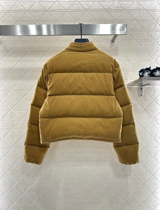 Mon 25 Rectangular embossed stand collar down jacket