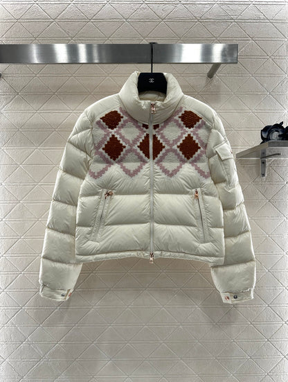 Mon 25 Diamond embroidery paneled down jacket