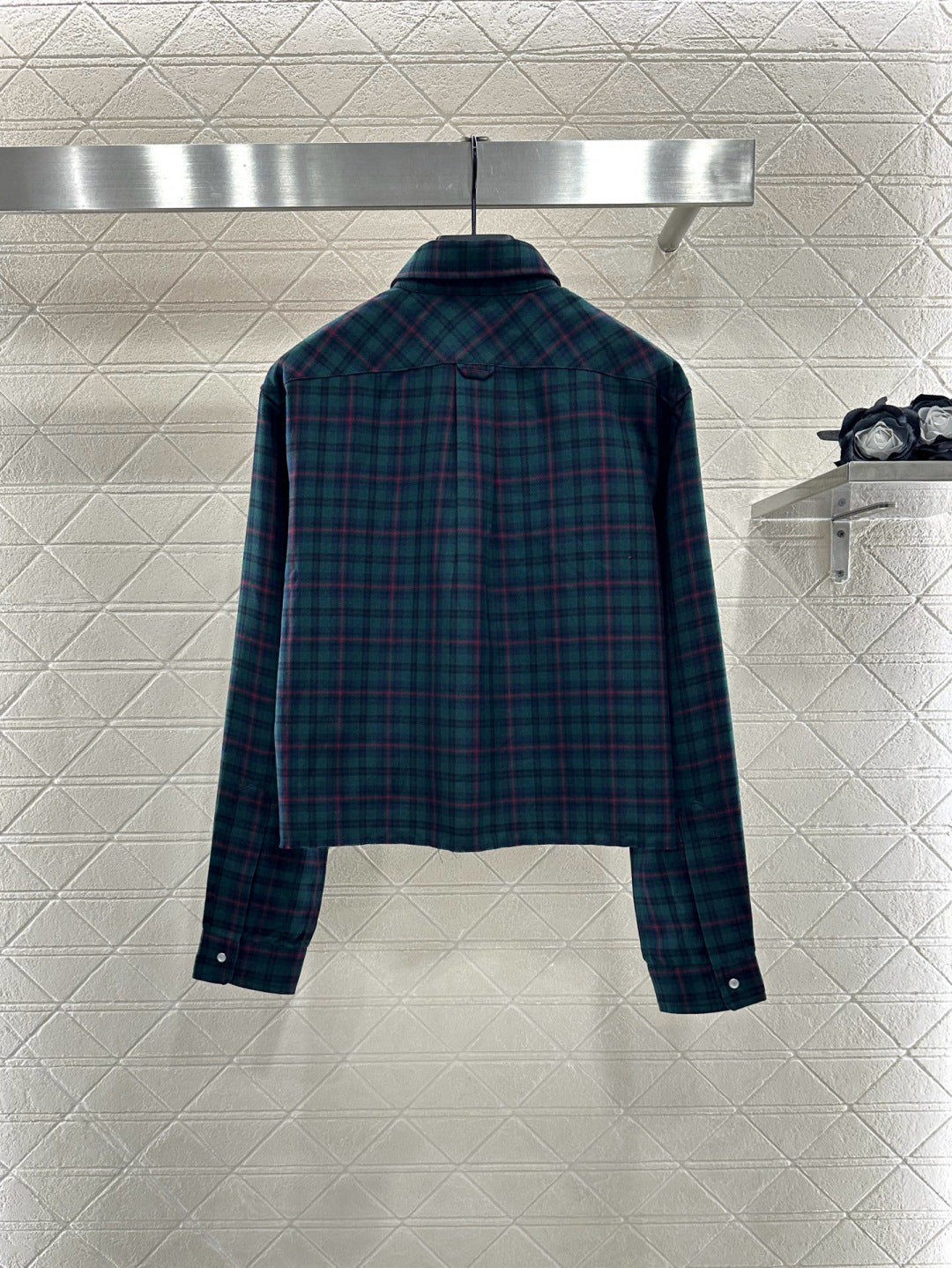 Mi 25 Collar plaid wool shirt and pants set