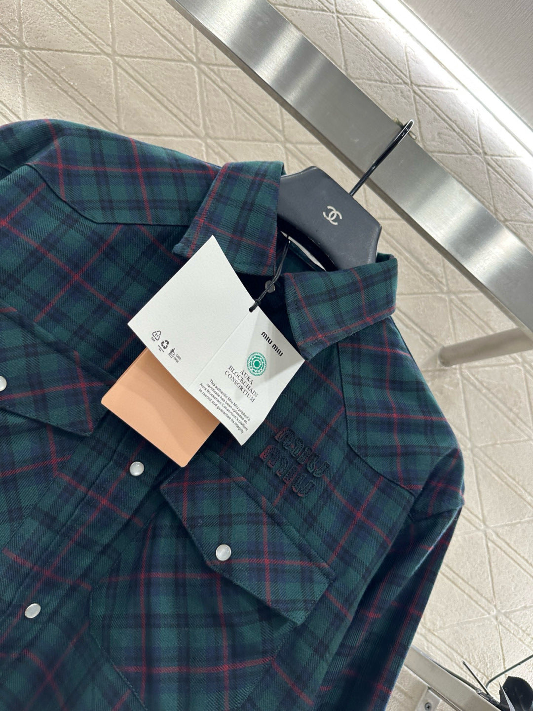 Mi 25 Collar plaid wool shirt and pants set