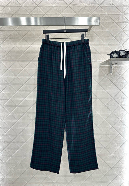 Mi 25 Collar plaid wool shirt and pants set
