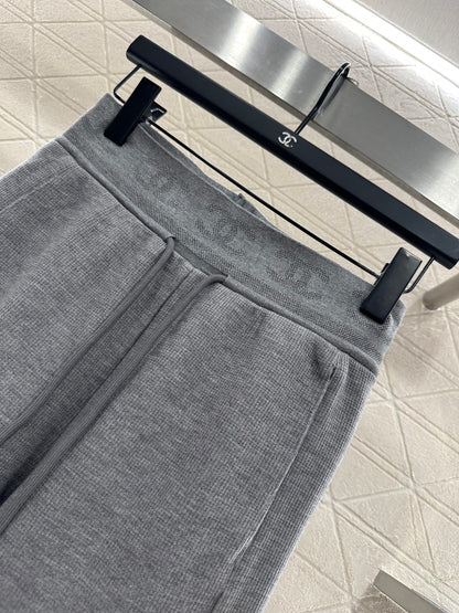 C 25 Drawstring wide leg pants(BEIGI/GRAY)