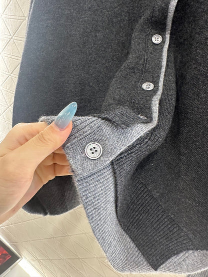 Mi 25 Fake two knitted wool and cashmere cardigans