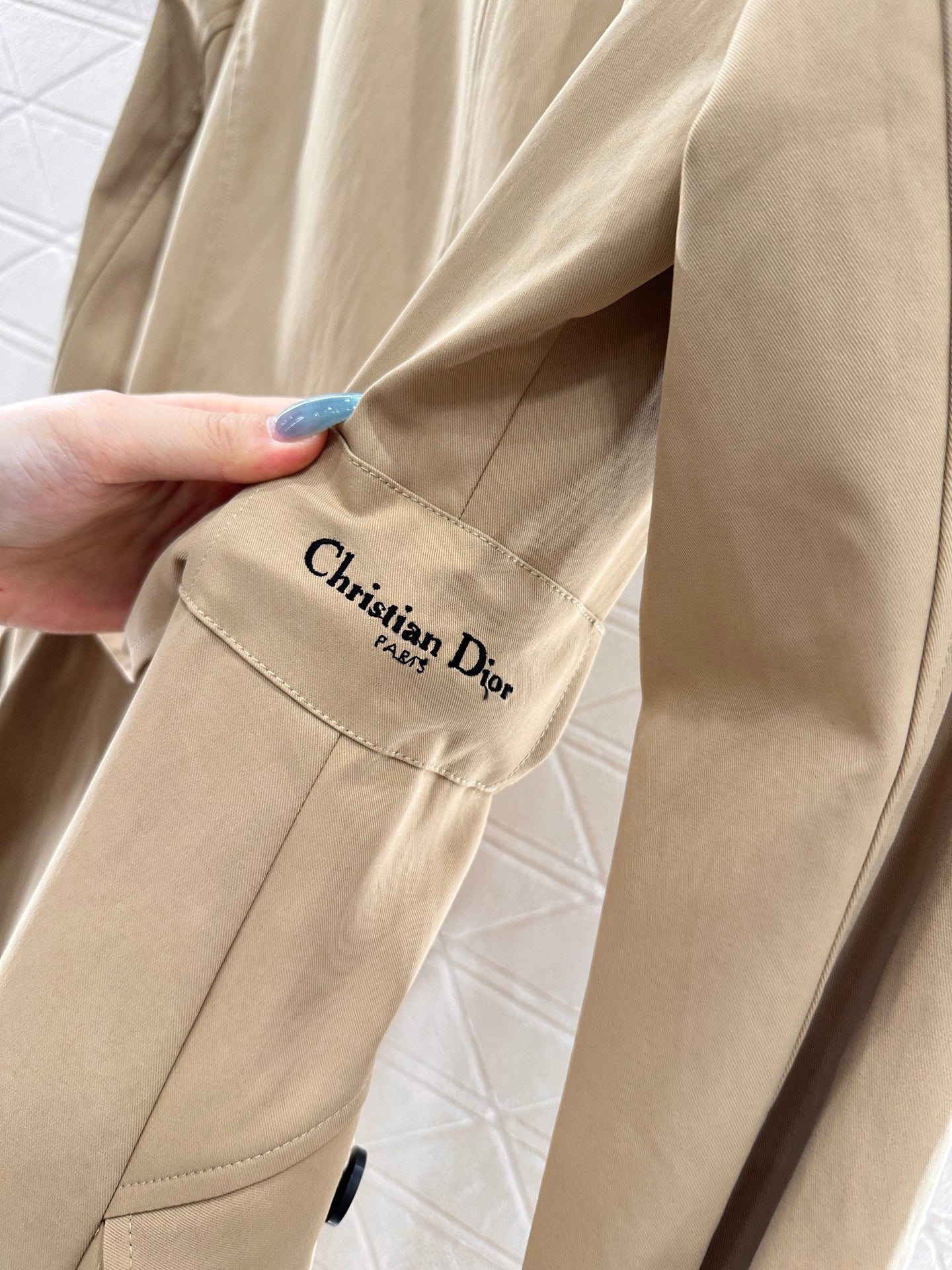 Di 25 Collar Willow Ding Double breasted Long Windbreaker