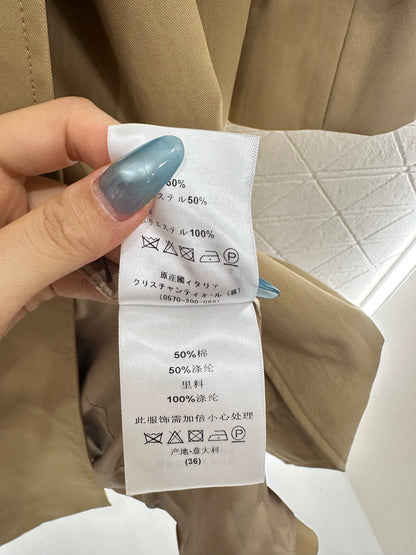Di 25 Collar Willow Ding Double breasted Long Windbreaker