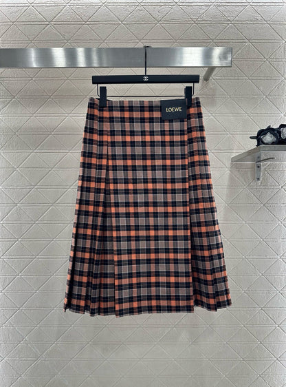 Lo 25 Plaid zipper jacket half skirt set