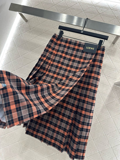 Lo 25 Plaid zipper jacket half skirt set