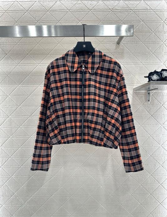 Lo 25 Plaid zipper jacket half skirt set