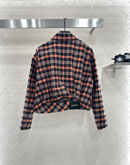Lo 25 Plaid zipper jacket half skirt set