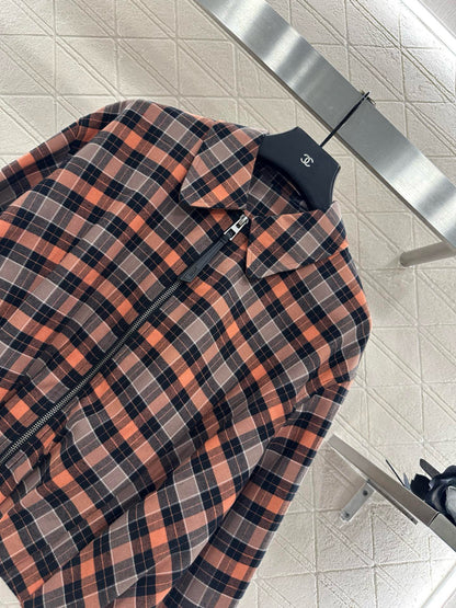 Lo 25 Plaid zipper jacket half skirt set