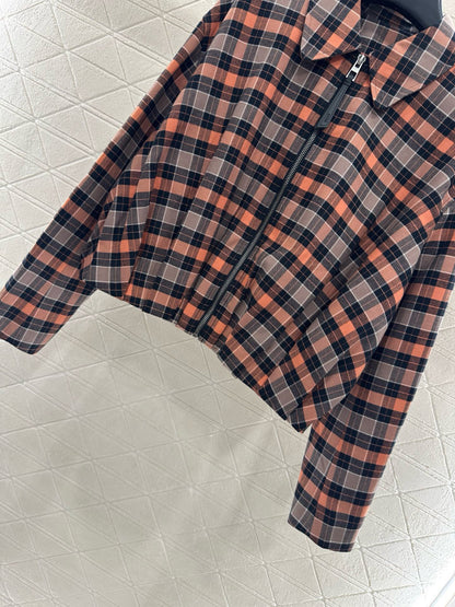 Lo 25 Plaid zipper jacket half skirt set