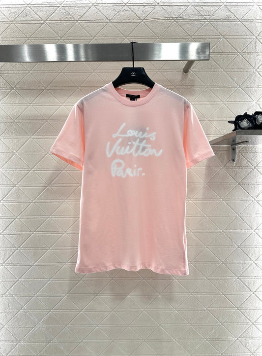 L 25 Round neck printed short sleeved shirt