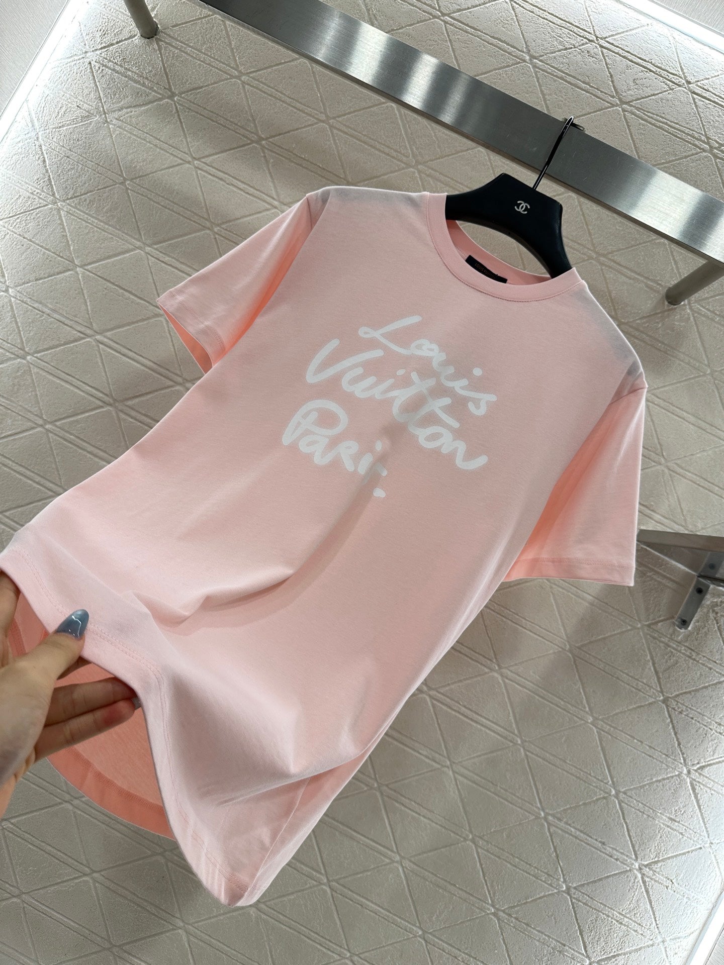 L 25 Round neck printed short sleeved shirt