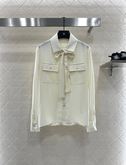 L 25 Butterfly bow ribbon shirt and pants set