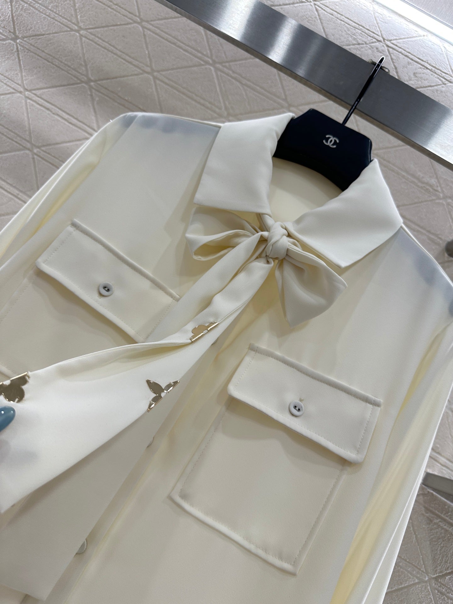 L 25 Butterfly bow ribbon shirt and pants set