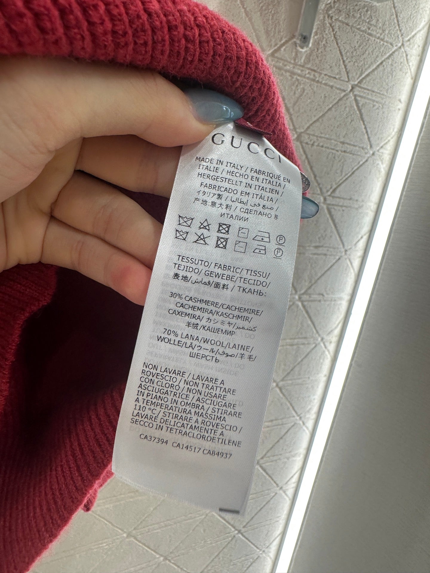 Gu 25 Simple letter cashmere wool sweater(RED/BROWN)