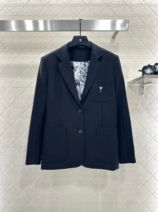 Di 25 Bee embroidery pocket suit jacket