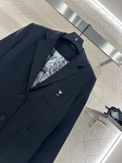 Di 25 Bee embroidery pocket suit jacket