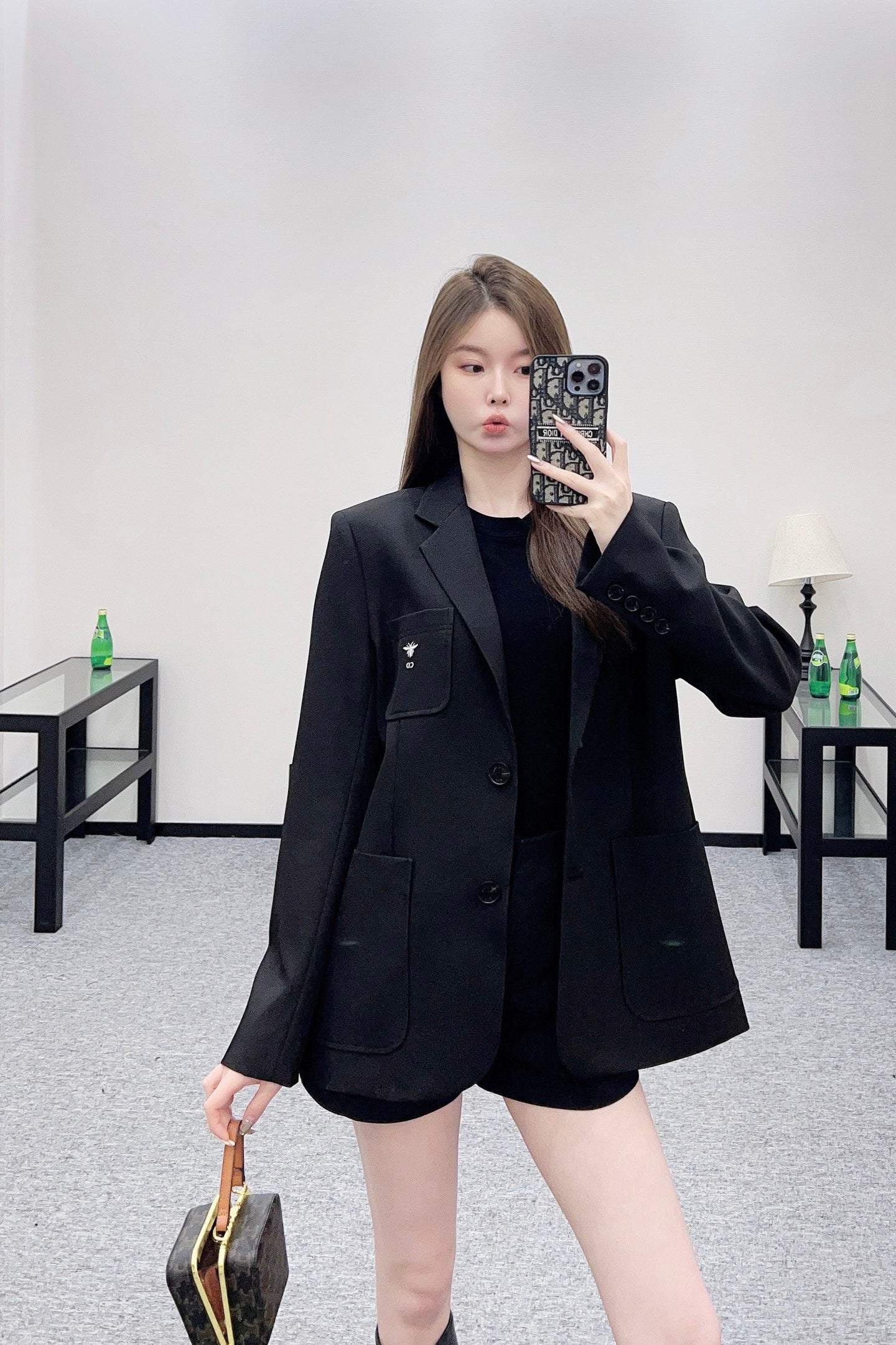 Di 25 Bee embroidery pocket suit jacket