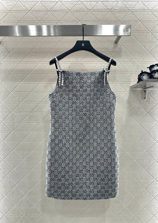 Gu 25 Woolen woolen spaghetti strap dress