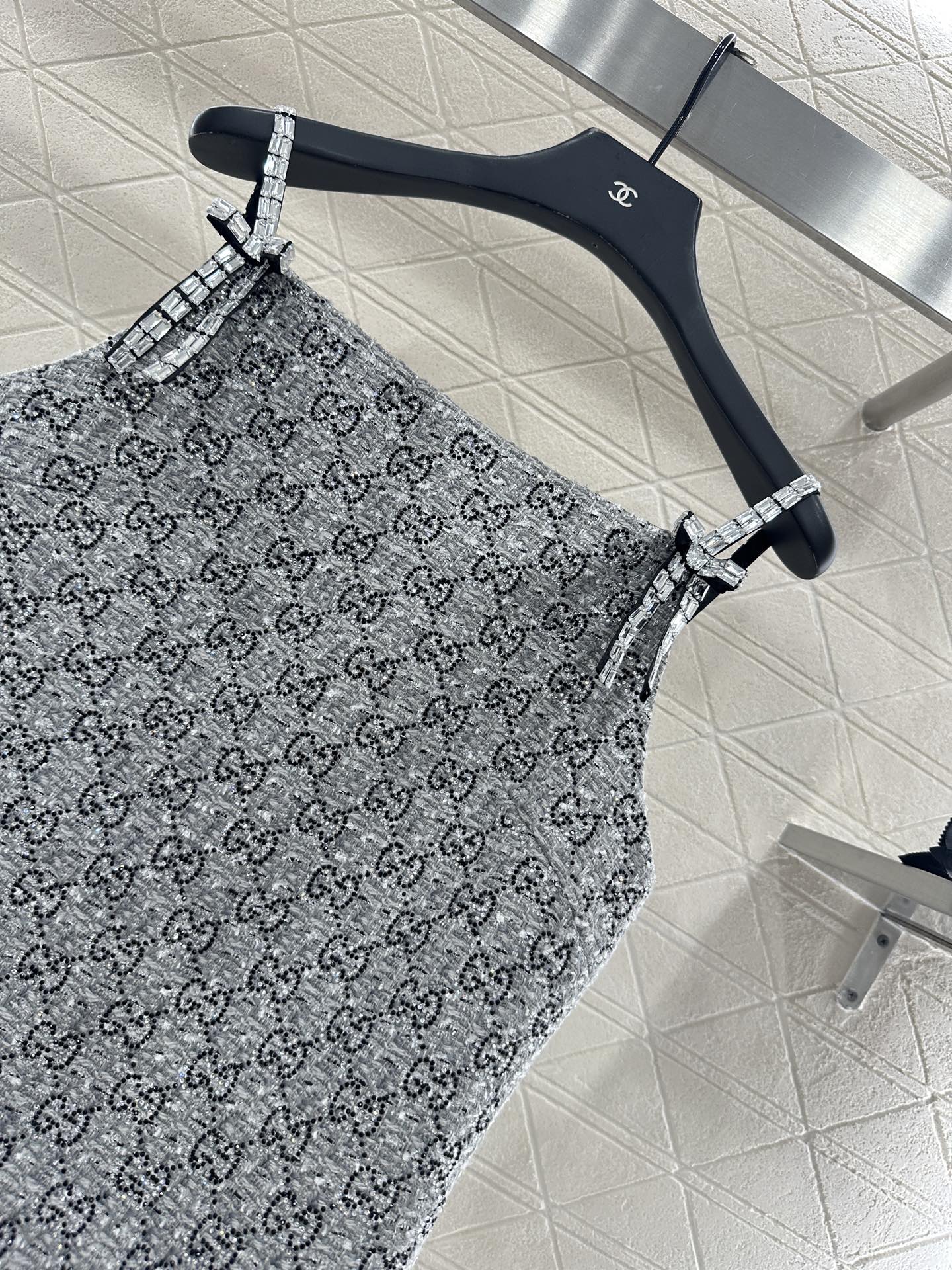 Gu 25 Woolen woolen spaghetti strap dress