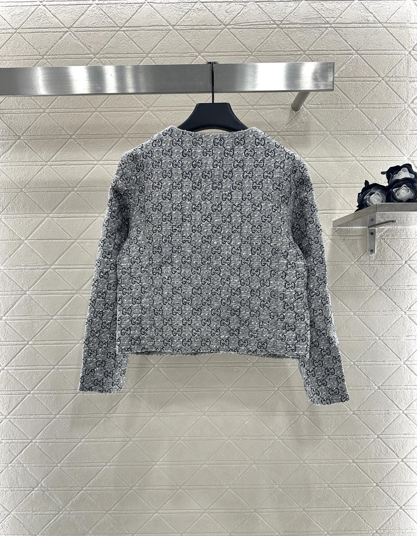 Gu 25 Hot stamping round neck dress jacket and half skirt set
