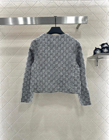 Gu 25 Hot stamping round neck dress jacket and half skirt set