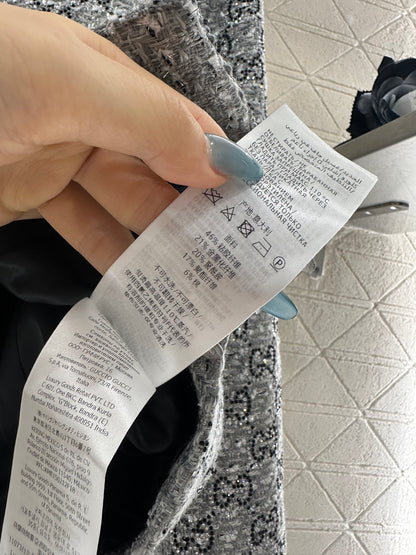 Gu 25 Hot stamping round neck dress jacket and half skirt set