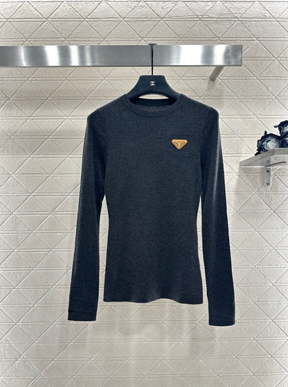 Pra 25 Slim fit round neck wool long sleeved shirt(BEIGI/GRAY/BLACK)