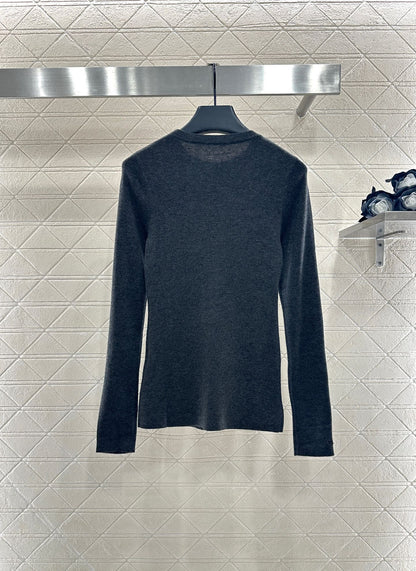 Pra 25 Slim fit round neck wool long sleeved shirt(BEIGI/GRAY/BLACK)