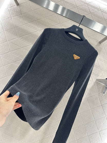 Pra 25 Slim fit round neck wool long sleeved shirt(BEIGI/GRAY/BLACK)