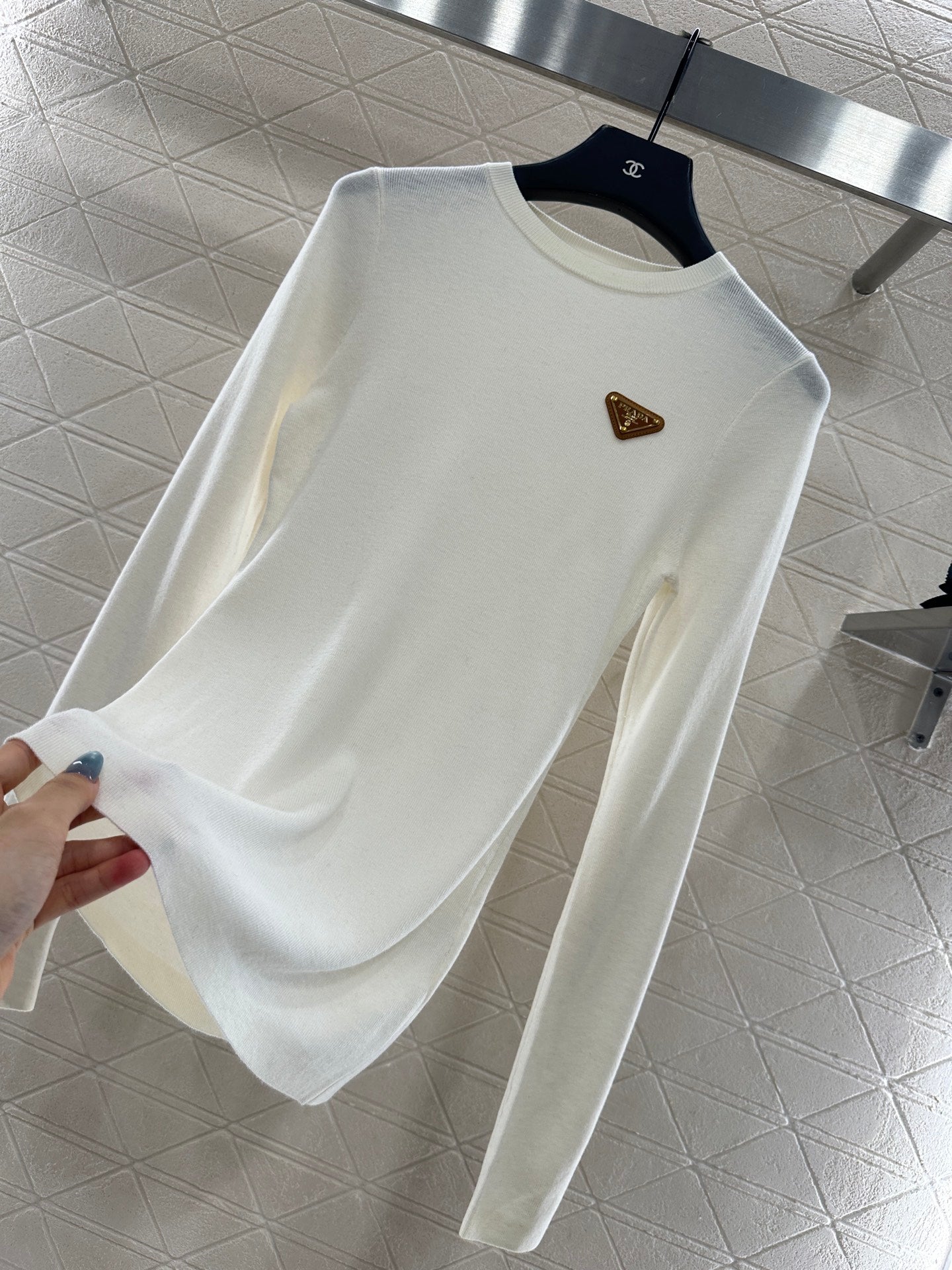 Pra 25 Slim fit round neck wool long sleeved shirt(BEIGI/GRAY/BLACK)