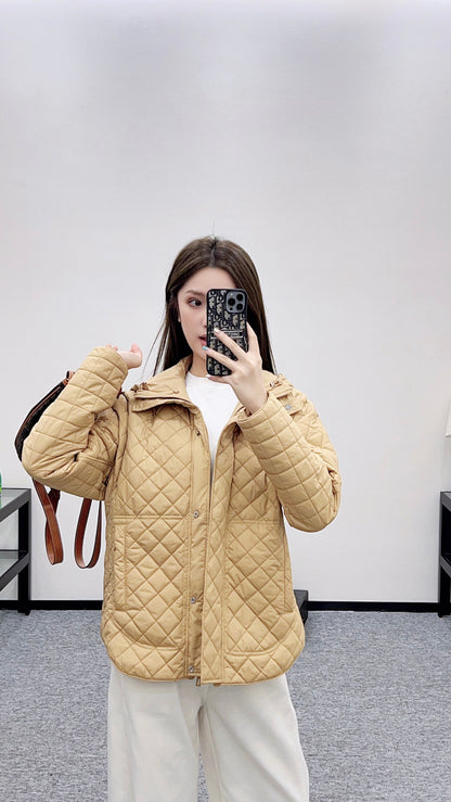 He 25 Lingge hooded down cotton jacket