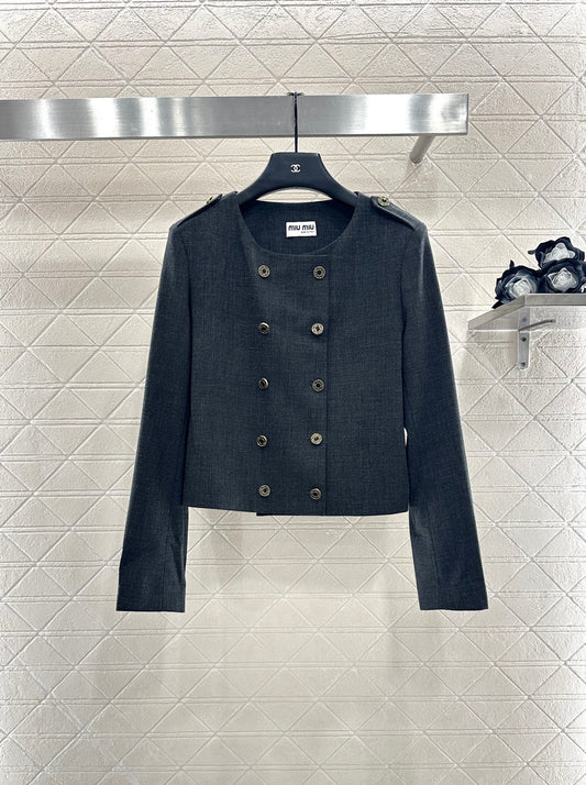 Mi 25 Round neck double breasted suit and pants set