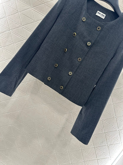 Mi 25 Round neck double breasted suit and pants set