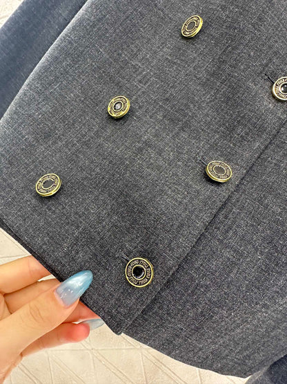 Mi 25 Round neck double breasted suit and pants set