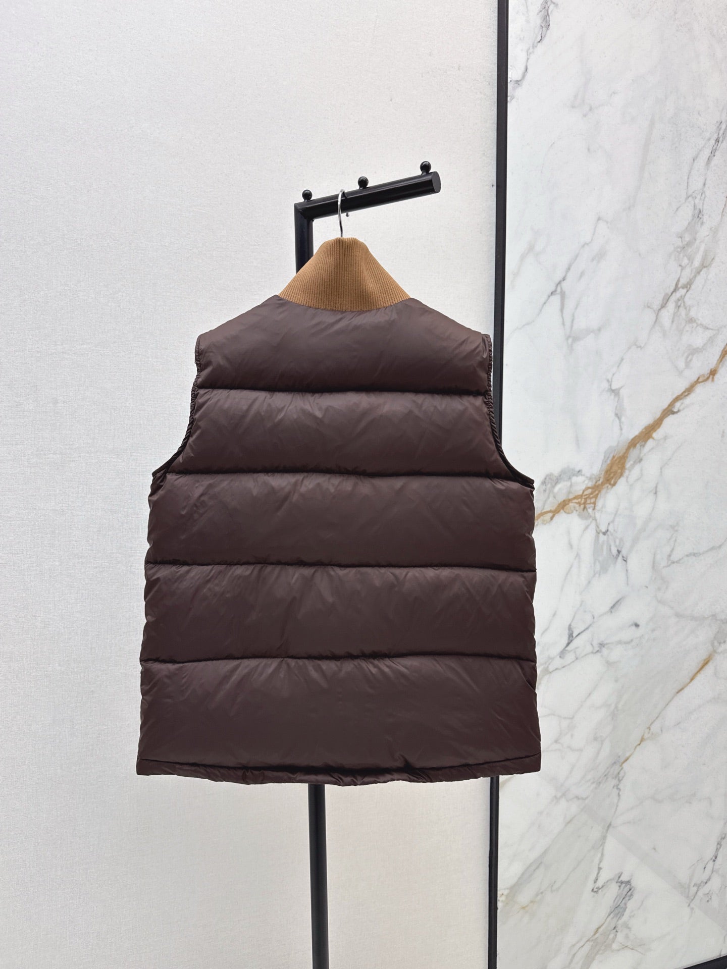Ce 25 New Arc de Triomphe Decorative Stand Collar Down Vest(BEIGI/BROWN/NAVY)