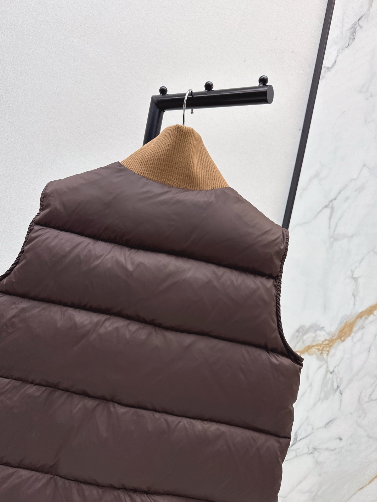 Ce 25 New Arc de Triomphe Decorative Stand Collar Down Vest(BEIGI/BROWN/NAVY)