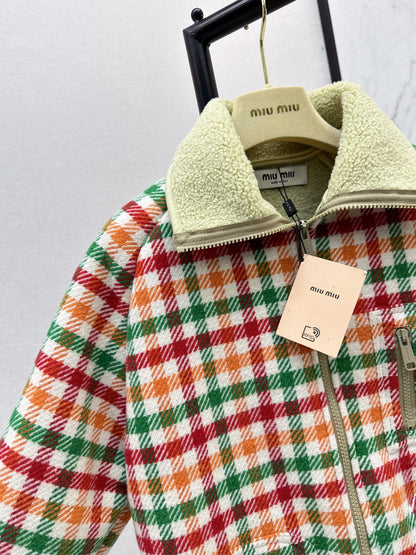Mi 25 New environmentally friendly lamb wool plaid jacket