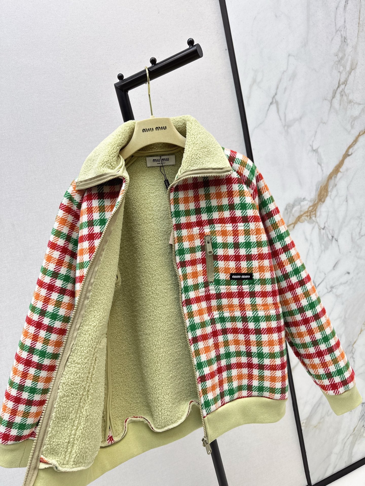 Mi 25 New environmentally friendly lamb wool plaid jacket