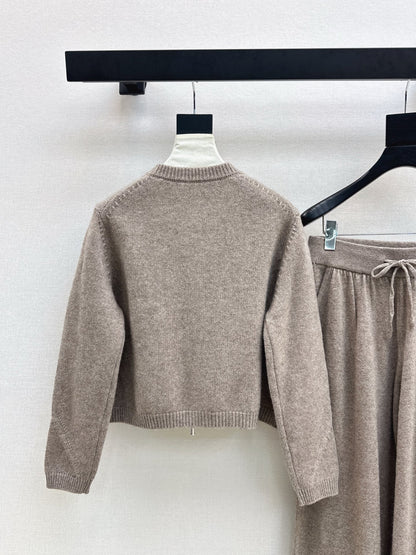 Lor 25 Ultra simple zipper jacket+elastic waist straight leg pants