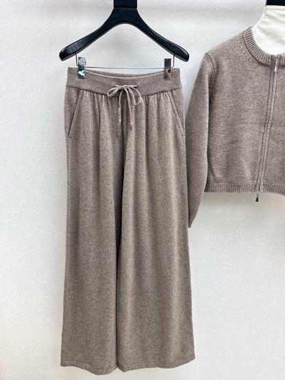 Lor 25 Ultra simple zipper jacket+elastic waist straight leg pants