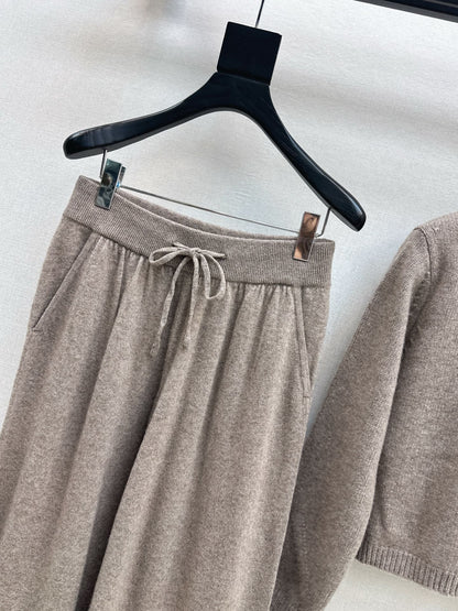 Lor 25 Ultra simple zipper jacket+elastic waist straight leg pants