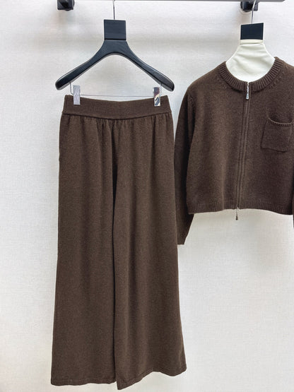 Lor 25 Ultra simple zipper jacket+elastic waist straight leg pants