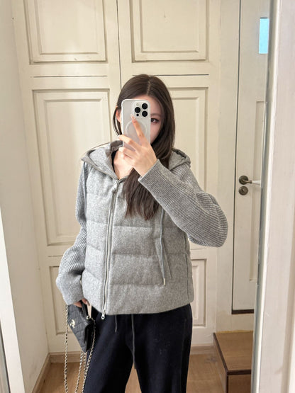 Bru 25 Lightweight hooded down jacket(GRAY/BEIGI)