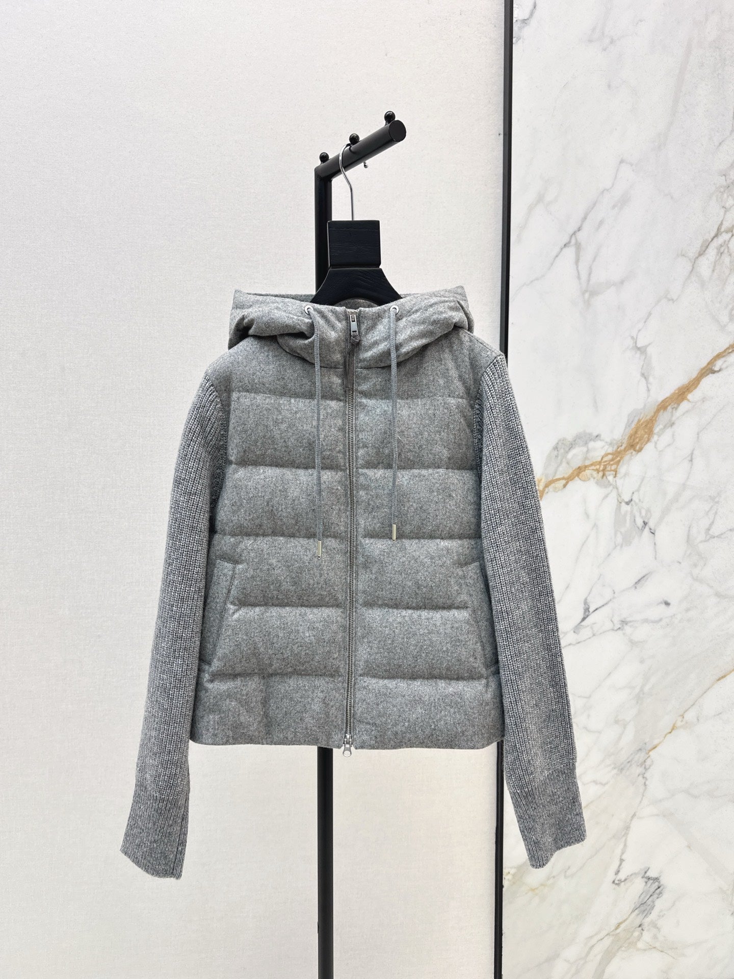 Bru 25 Lightweight hooded down jacket(GRAY/BEIGI)